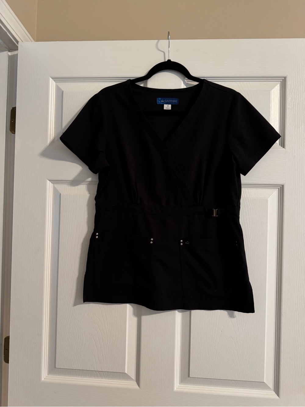 koi Black Wrap-Front Scrub Tunic